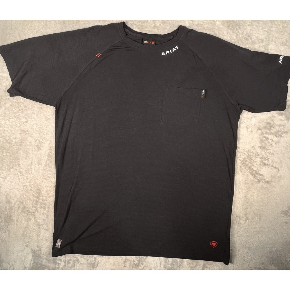 Ariat FR CAT1 Shirt Baselayer Short Sleeve XLT Tall Mens Black Flame Resistant